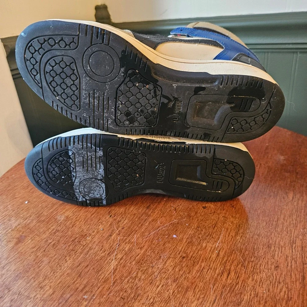 Puma Rebound LayUp‎ SL Kids High Top Sneakers Tan Black Blue 370486-38 Size 6C